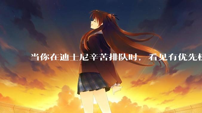 当你在迪士尼辛苦排队时，看见有优先权的人去游玩，你是什么感觉呢？